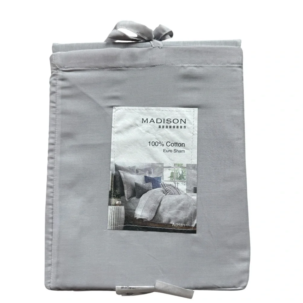Madison Euro Sham Bundle 100% Cotton Euro Sham 26x26 Gray Euro Sham set of 3 NEW
